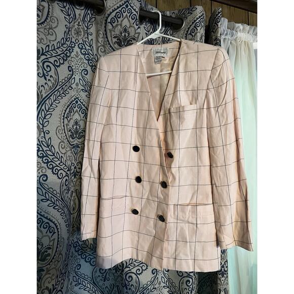 Vintage Pink Pin Stripe Blazer-Size 6-great Condition- - Picture 4 of 5